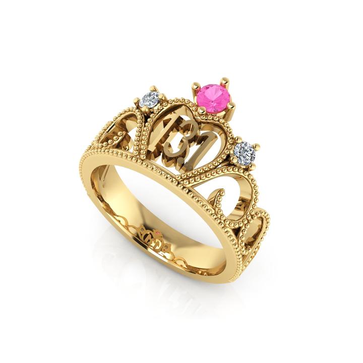 14K Rose Gold Tiara Amor Diamond Ring